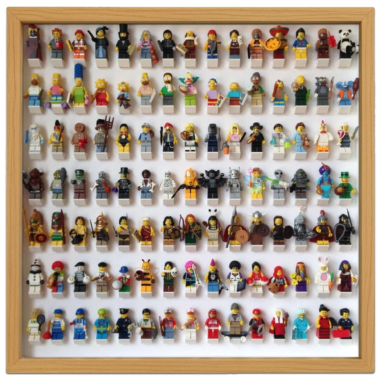 Lego Minifigures Display Frame Oak Large  for Lego Minifigures