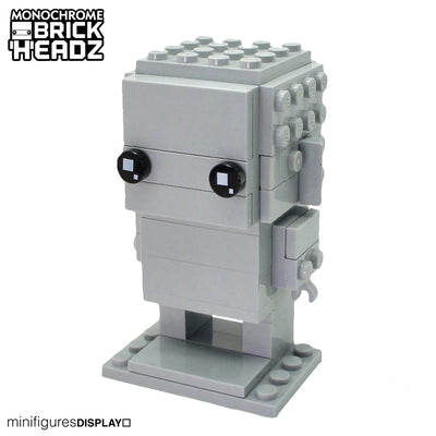 Monochrome Custom BrickHeadz built with Lego® bricks