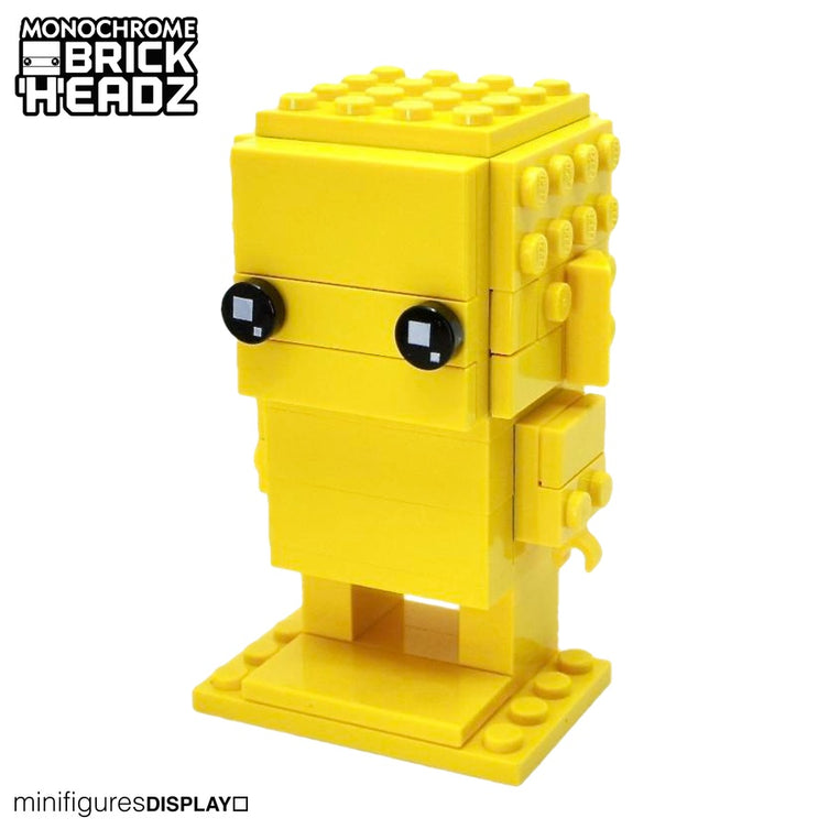 Monochrome Custom BrickHeadz built with Lego bricks