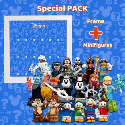 Special Pack: Disney Series 2 Lego Minifigures Complete Collection + Frame